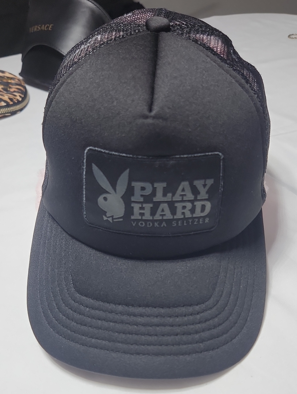 Black Trucker Cap with Logo Patch